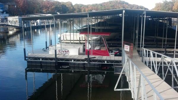 The DVM service boat, stocked with common parts and running all areas of the Lake of the Ozarks.