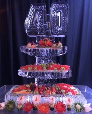 Three tier ice platters with 40 and assorted fruits