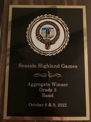 Seaside Highland Games Award Plaque