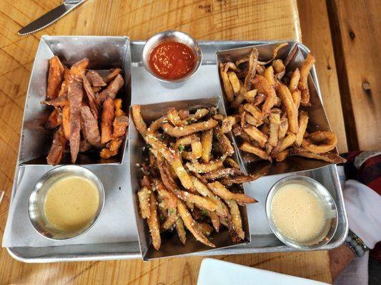 Fry trio: regular,  sweet ND truffle!