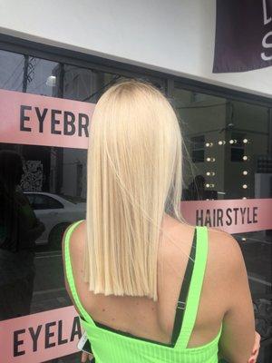 Women haircut and color