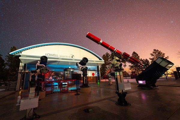 Lowell Observatory's open deck of new telescopes!