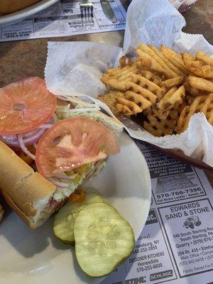 Italian Combo w/ Waffle fries.