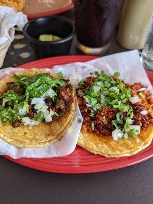 Pastor Taco and Chorizo Taco