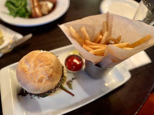 Veggie Burger and a gluten free bun