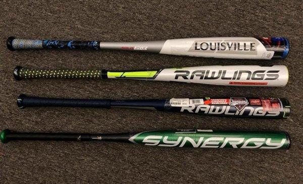 Brand names like, Rawlings, Easton, Louisville Slugger with GREAT accessories to choose from as well!