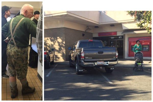 Patiently waited to park, he saw me in the car too. Security told him to fix it, shrugged his shoulders.