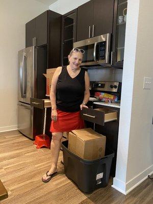 My mom in her new apartment thanks to a little  from the "Skinny Wimps!"