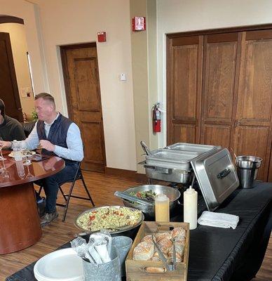 Winery production lunch