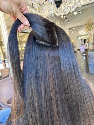 What extensions look like sewn in