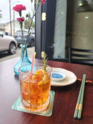 House cocktail: Old Fashioned with Bourbon