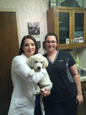 Dr. Martin, Kristen, and one of our super cute clients