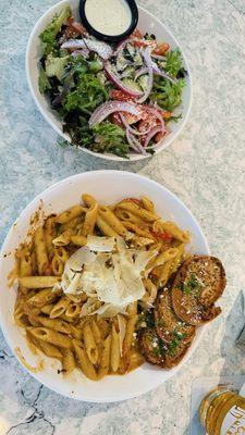 Rasta pasta and Salad