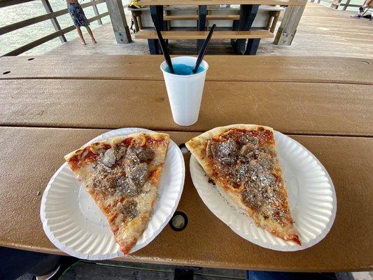 Sausage Pizzas @ Cosmos at The Pier in Naples, FL.