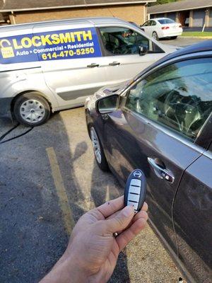 Car key replacement for a 2014 Nissan Altima. You don't need to tow your car to the dealer - we come to YOU!