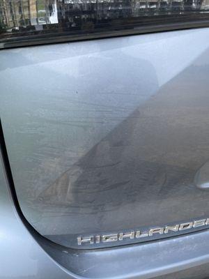 Dust still on car!