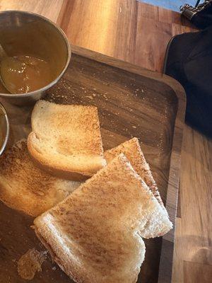 Toast with peanut sauce they started us out with