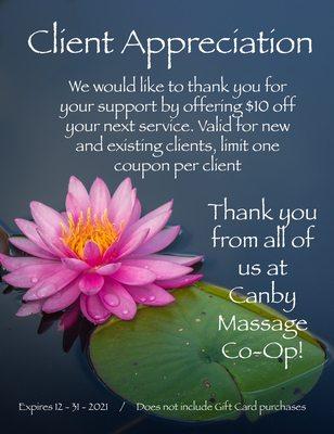 Client Appreciation coupon