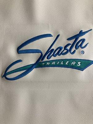 Will be the back of our dinette cushion on our 1963 Shasta 1500 that we are restoring. Beautiful work by Vancouver Custom Embroidery