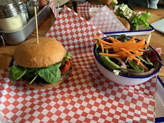 Impossible burger and house salad (lunch combo is a great deal!)