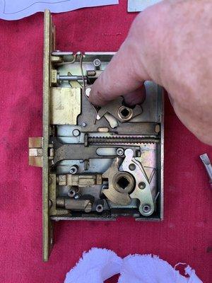 Rebuilding another antique mortise lock.