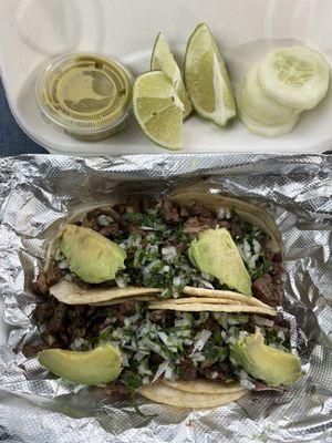 Steak tacos, to-go