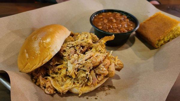 Pulled chicken sandwich