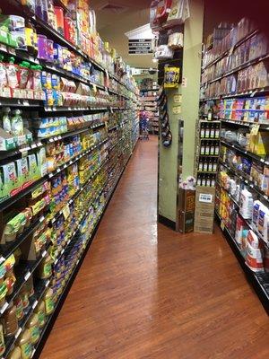 Condiment and canned fruit aisle