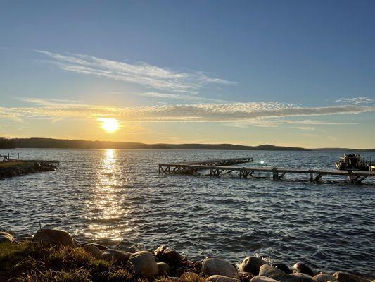 Beautiful lakeside sunset