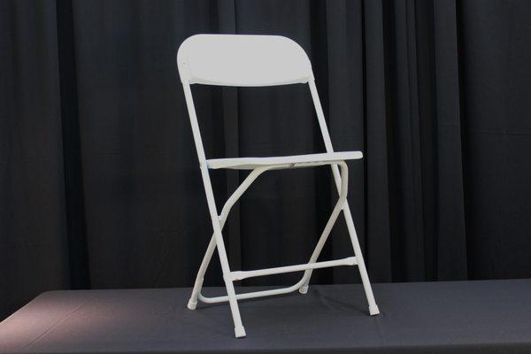 White Metal Chair with Plastic Seat