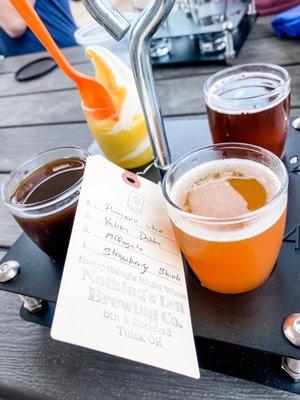 Beer flight including soft serve!!