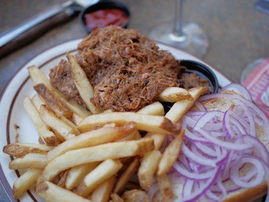 Pulled pork sandwich.  I swear it came from Trader Joe's.