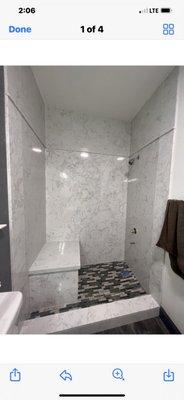 Showers and kitchen countertops