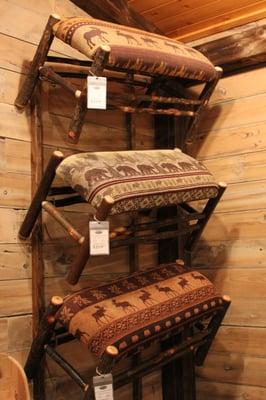 Amish Made Rustic Upholstered Benches!