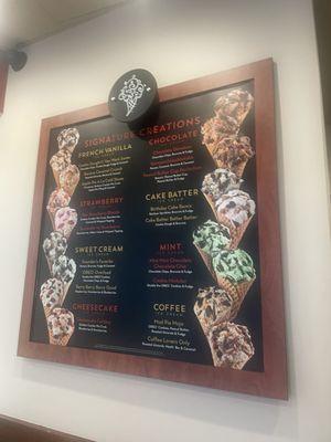 Signature creations menu