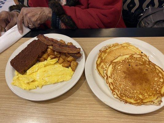 Big Breakfast Platter. Her eyes are always bigger than her stomach.