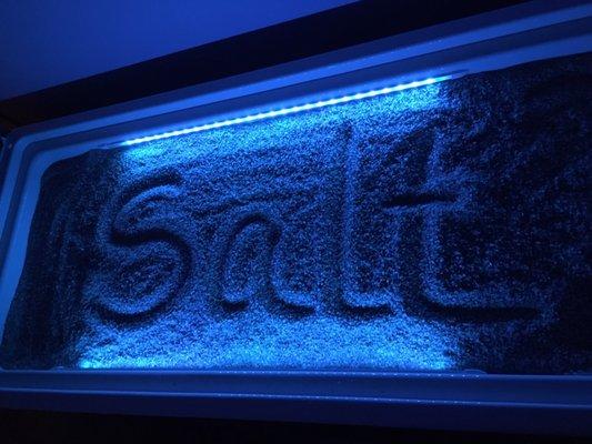 Color therapy included with HALO dry salt bed therapy session.