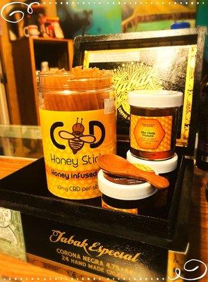 Cbd honey sticks and jars