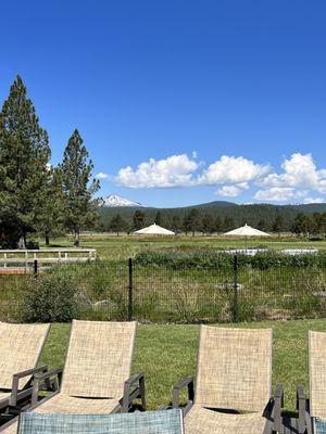 Mount Bachelor view from the outdoor pool deck