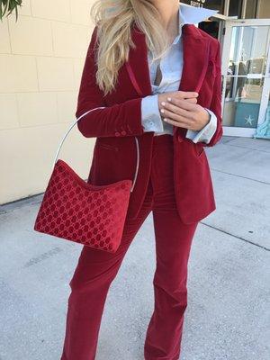 fabulous Tom Ford for Gucci velvet suit, shirt and bag