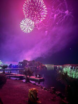 Djing during the fireworks for 4th of July on the Colorado River at the Bluewater Resort and Casino