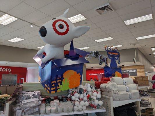 Inside. Entry area. Target dog and decor for Halloween 2022.