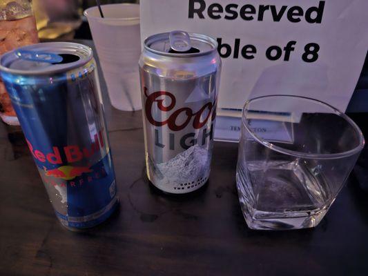 The new 3 wise men, sugar free redbull, vodka, coors light