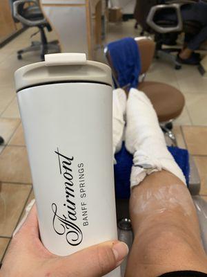 Milk cream spa pedicure