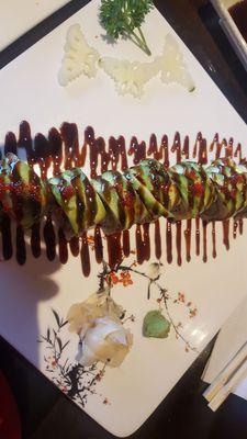 Avocado eel roll.