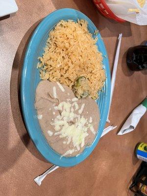 Rice and Refried beans