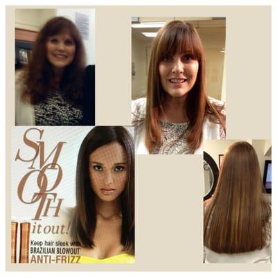 What a difference a demi color and Brazilian Blow Out can make to calm The summer frizzies!