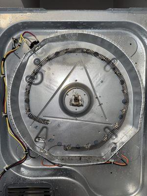 Dryer heating element and sensors replacement.