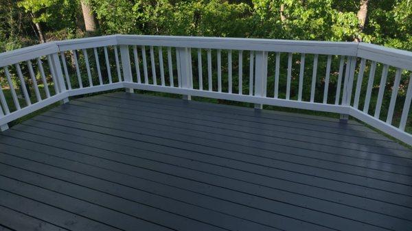 Center view of the deck after painting.