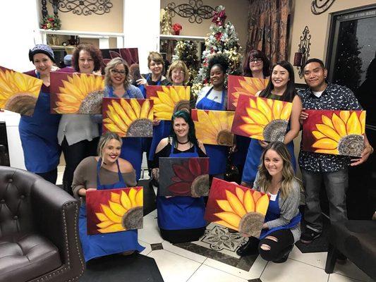 Paint Night, with our wonderful team of stylists